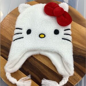 2024 Sanrio Co. LTD. HELLO KITTY  Beanie / Trapper  Hat w/ Red Bow Young Adult.